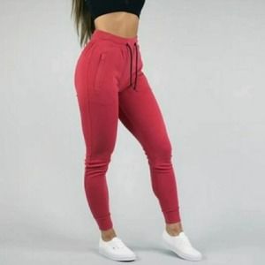 ALPHALETE Red Cotton Joggers M